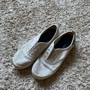 White Sperry slip on sneakers